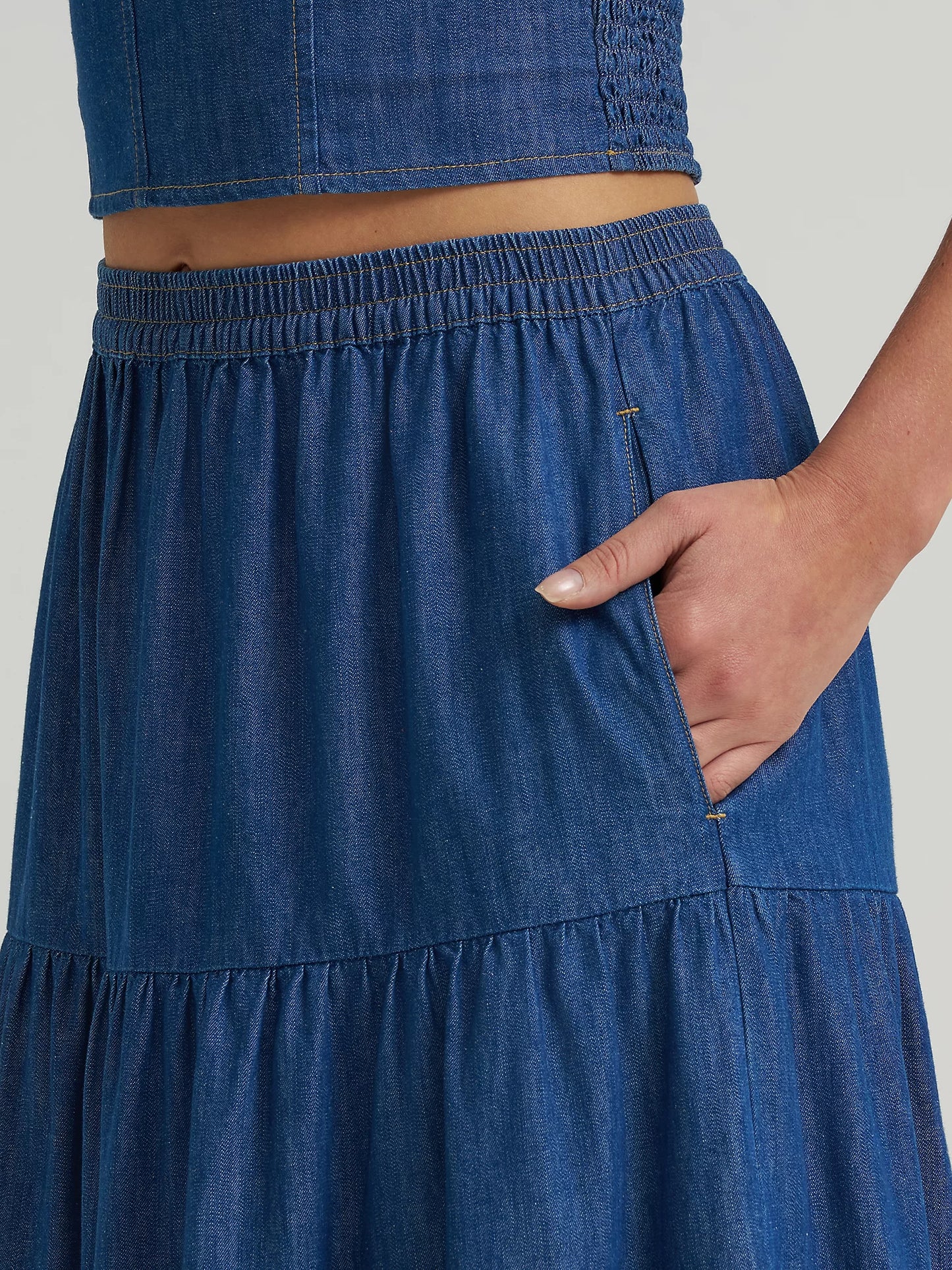 Wrangler Women’s Denim Tiered Maxi Skirt 112375219