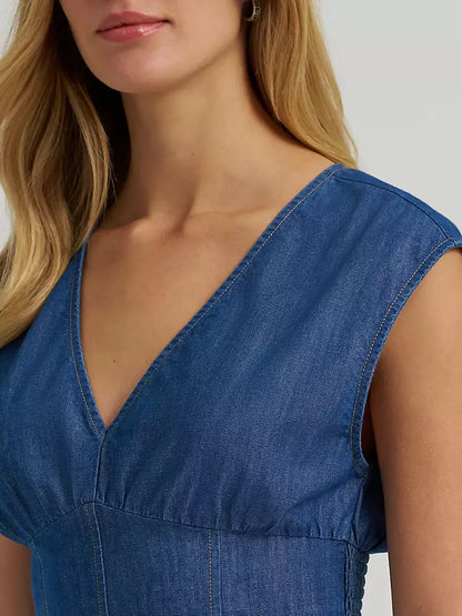 Wrangler Women’s Smocked Crop Denim Blouse 112375223