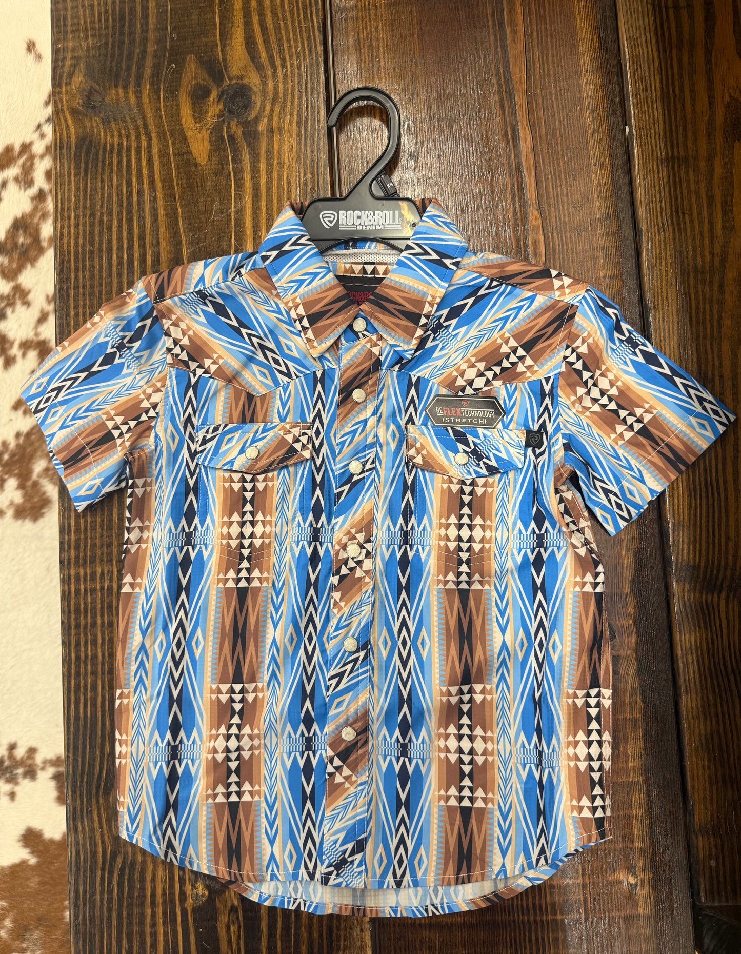 Rock&Roll Boys Aztec Printed Tek Western SS Shirt BBN3S08387