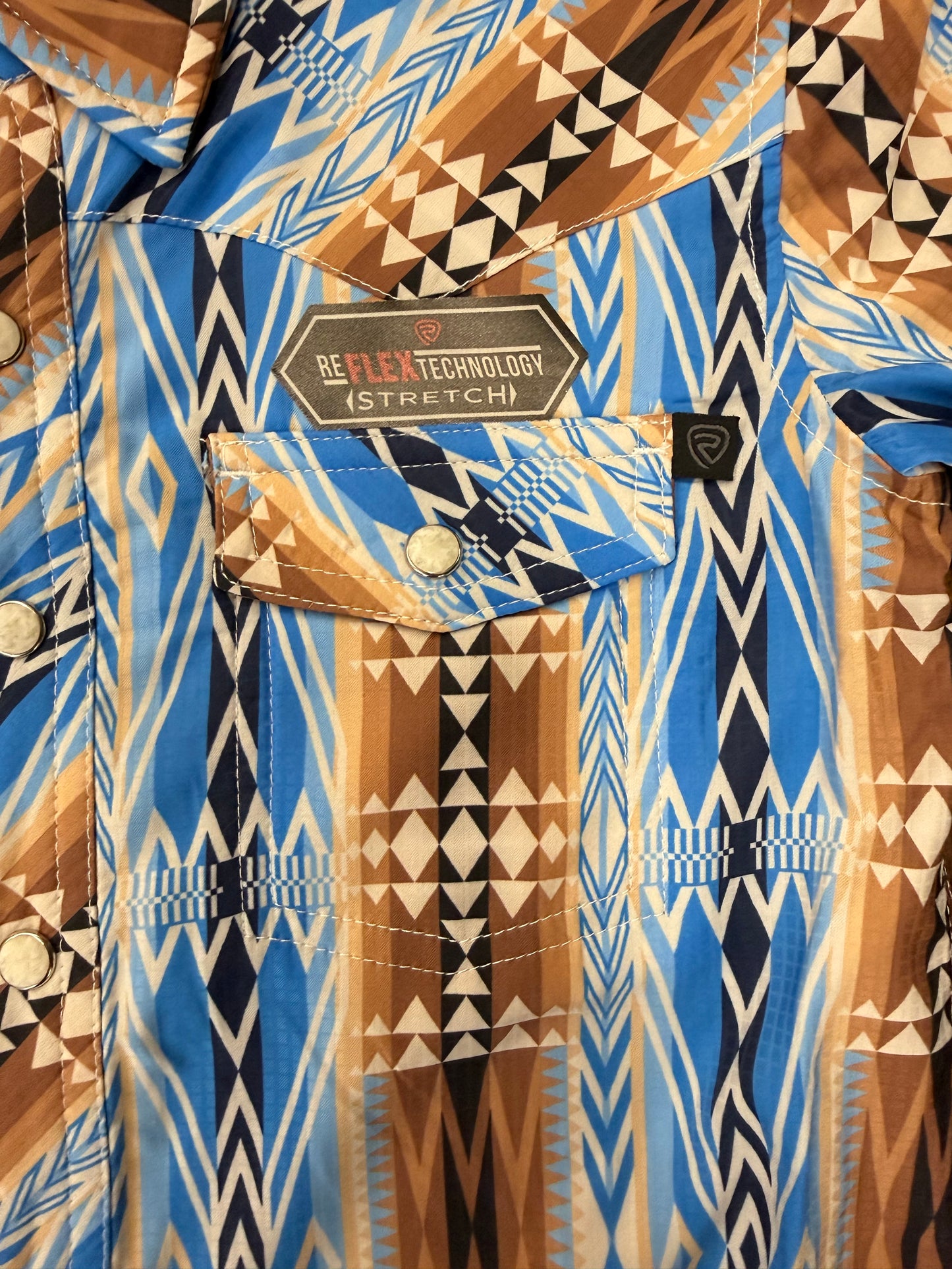 Rock&Roll Boys Aztec Printed Tek Western SS Shirt BBN3S08387