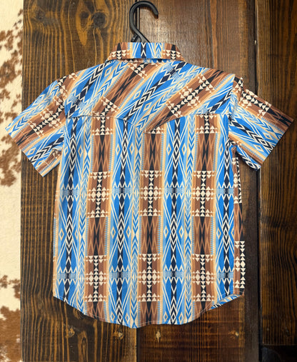 Rock&Roll Boys Aztec Printed Tek Western SS Shirt BBN3S08387