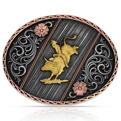 Montana Silversmiths Tri Color Rodeo Acc Buckle A1086P