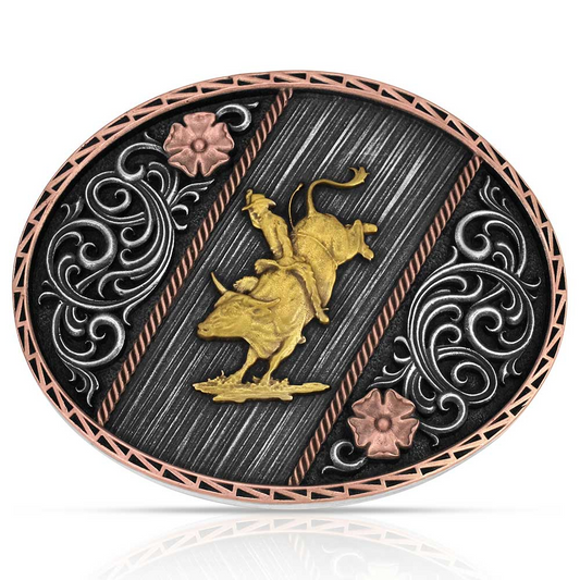 Montana Silversmiths Tri Color Rodeo Acc Buckle A1086P