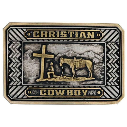 Montana Silversmith  Beaming Christian Cowboy Attitude Buckle A898