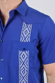 Platini Men’s Blue Guayabera Shirt