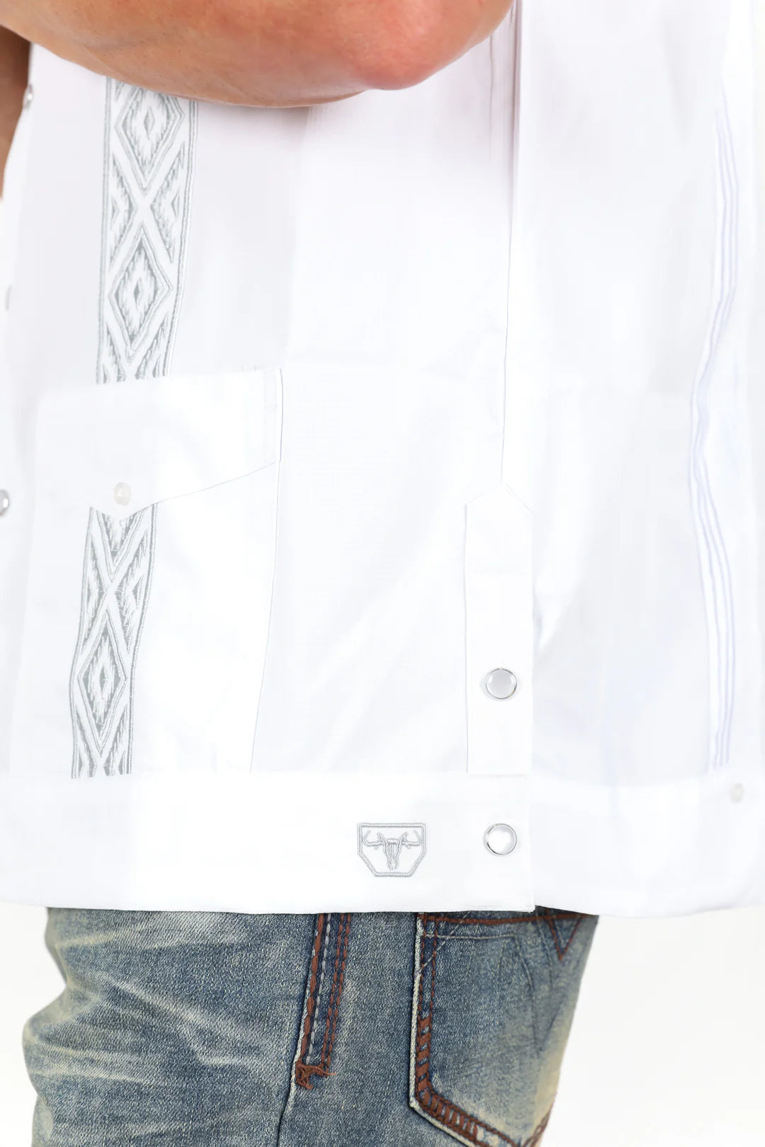 Platini Men's Modern White Guayabera SS Shirt GUS9340
