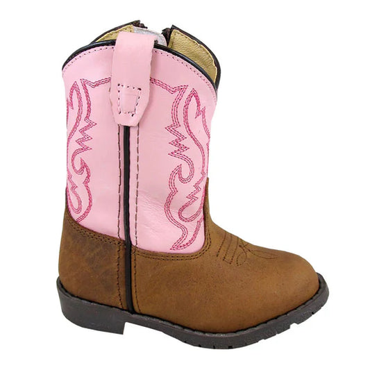 3246T Toddler Smoky Mountain Western Boot Distressed Pink