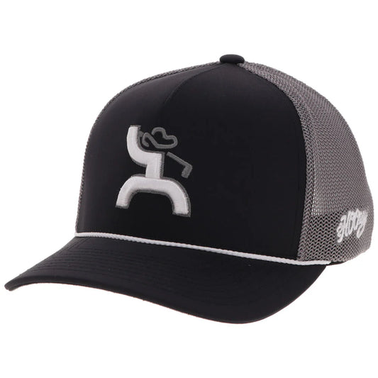 Hooey "Classic" Hat Black/Grey W/White & Grey Hooey Golf Logo 2525T-BKGY