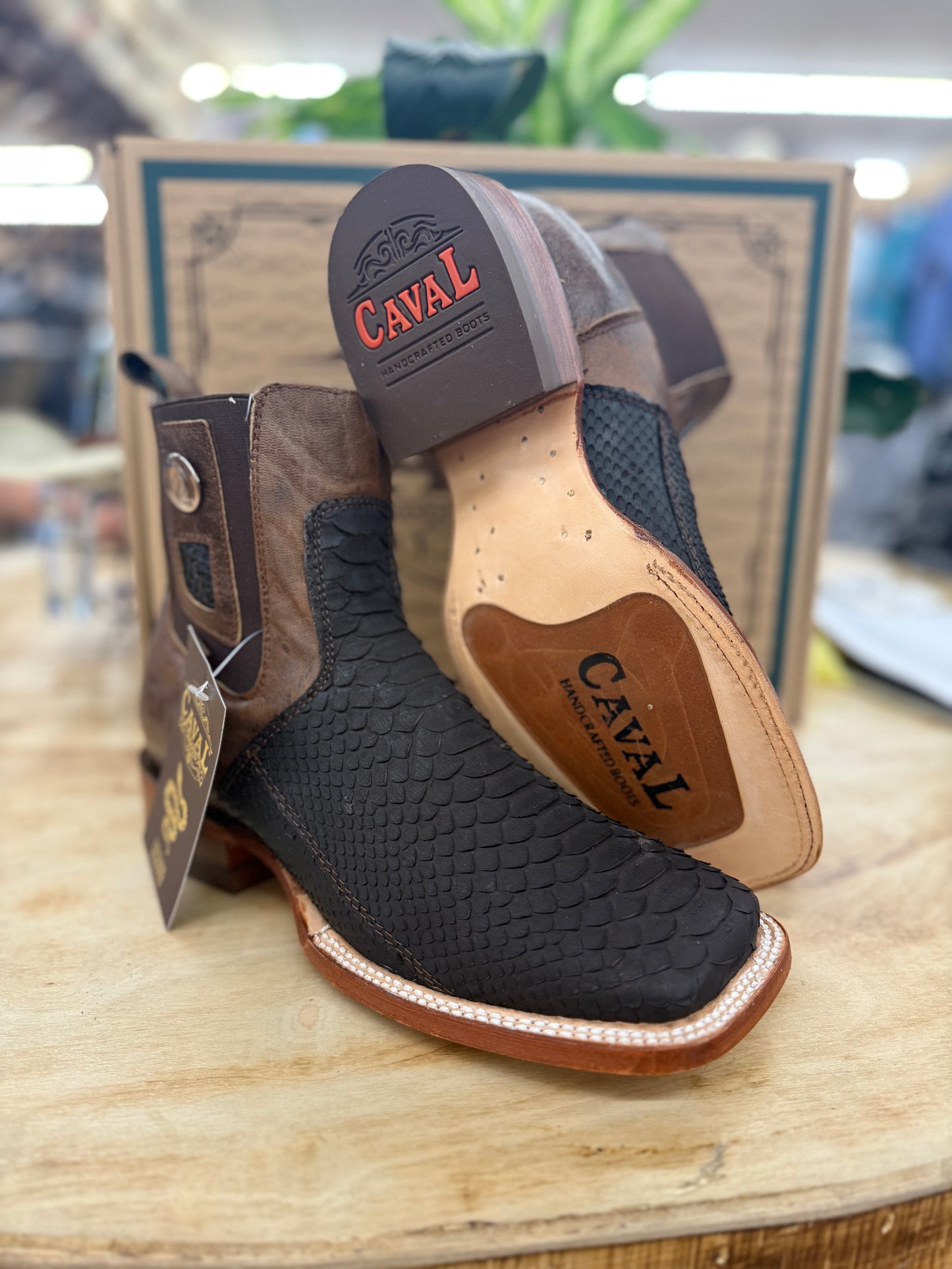 Caval Men’s Original Phyton Brown Botin 1010BROWN