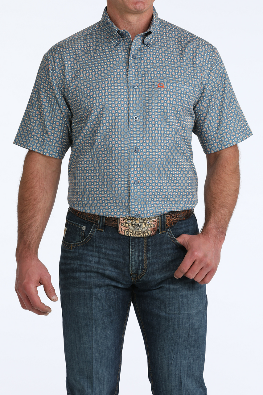 MEN'S CINCH ARENAFLEX GEOMETRIC PRINT SHORT SLEEVE SHIRT