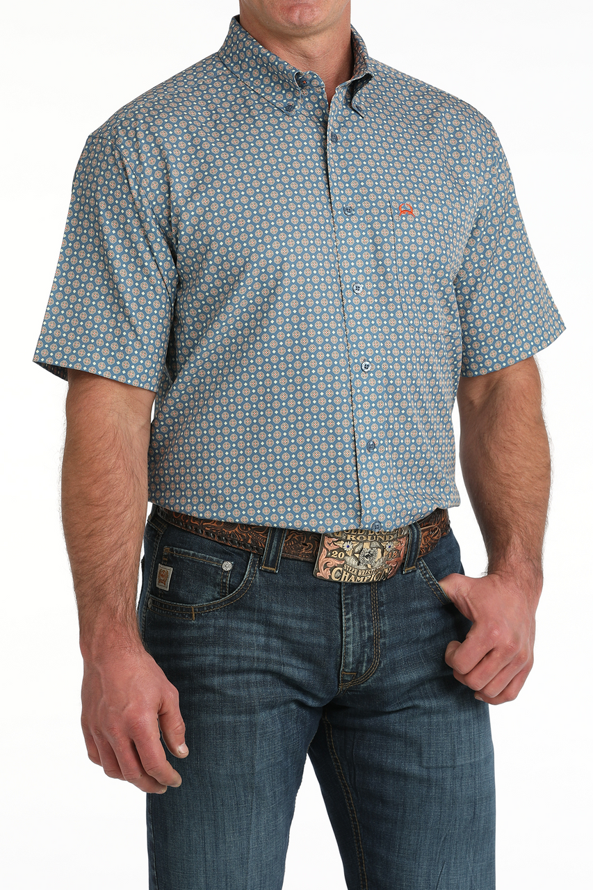 MEN'S CINCH ARENAFLEX GEOMETRIC PRINT SHORT SLEEVE SHIRT