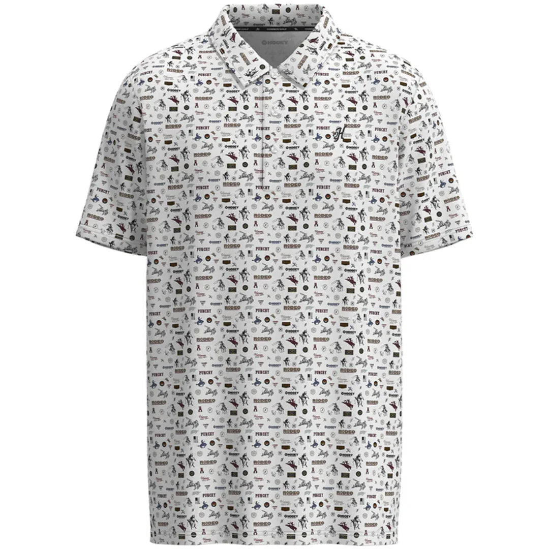 Hooey Men's The Weekender Graphic White Polo Shirt HP2601WHPR
