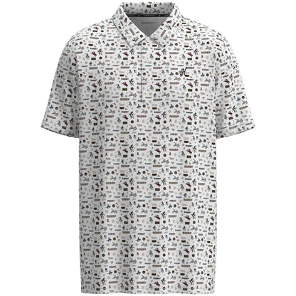 Hooey Men's The Weekender Graphic White Polo Shirt HP2601WHPR