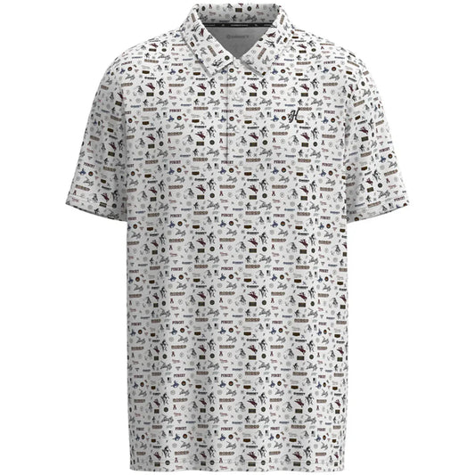 Hooey Men's The Weekender Graphic White Polo Shirt HP2601WHPR