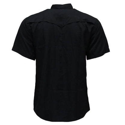 HOOEY MENS "SOL" BLACK SHORT SLEEVE PEARL SNAP SHIRT