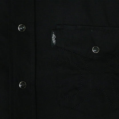 HOOEY MENS "SOL" BLACK SHORT SLEEVE PEARL SNAP SHIRT