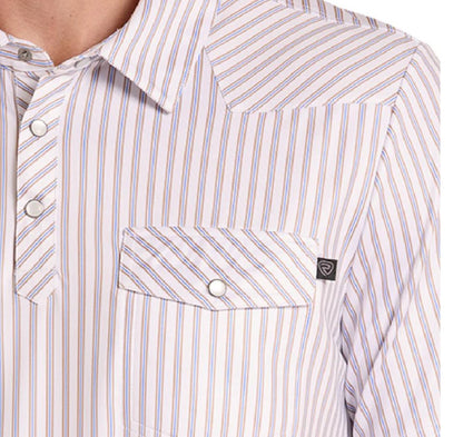 Rock & Roll Denim Men's Western Stripe Polo Shirt BM51T09335