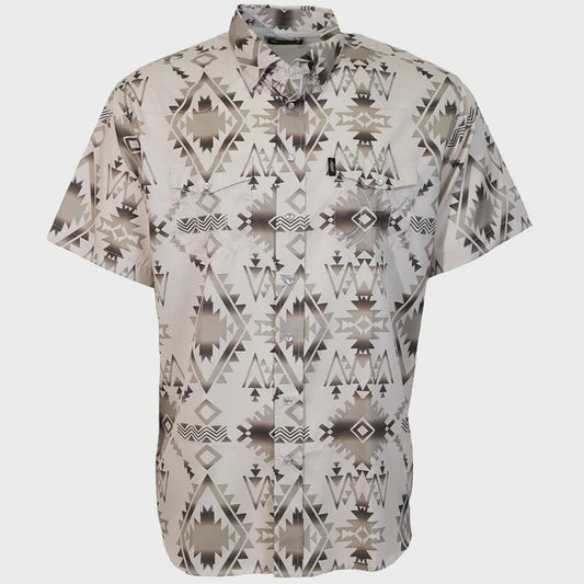 HOOEY MEN'S SOL S/S PEARL SNAP SHIRT - TAN/AZTEC