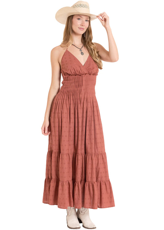 Rock & Roll Women's Rust Eyelet Maxi Dress BWD0R08108
