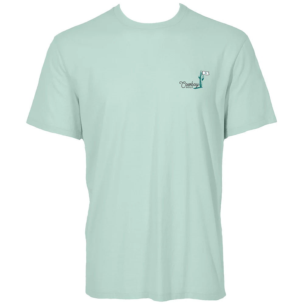 HOOEY "HOOEY HILLS" AQUA COWBOY GOLF T-SHIRT