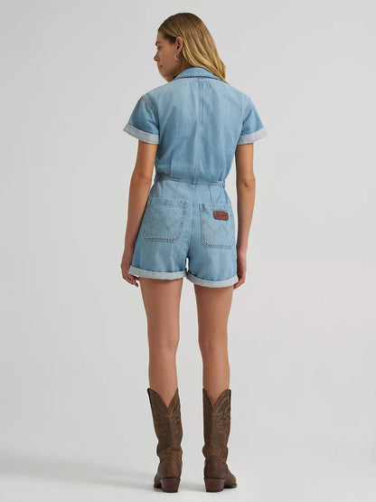 Wrangler Women’s Denim Snap Utility Romper 112379510