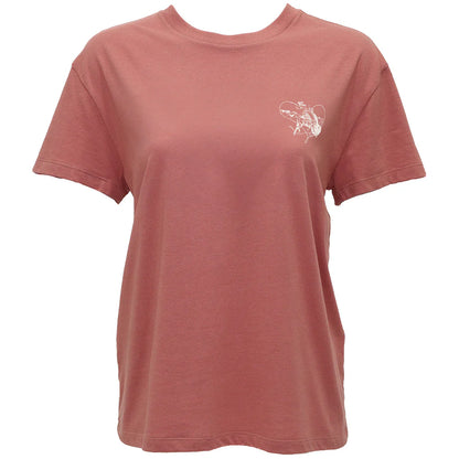 HOOEY LADIES "BUFFALO HEART" T-SHIRT CORAL W/HEART LOGO