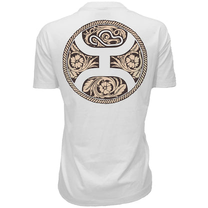 HOOEY LADIES "CONCHO" T-SHIRT CREAM W/TAN & BROWN LOGO
