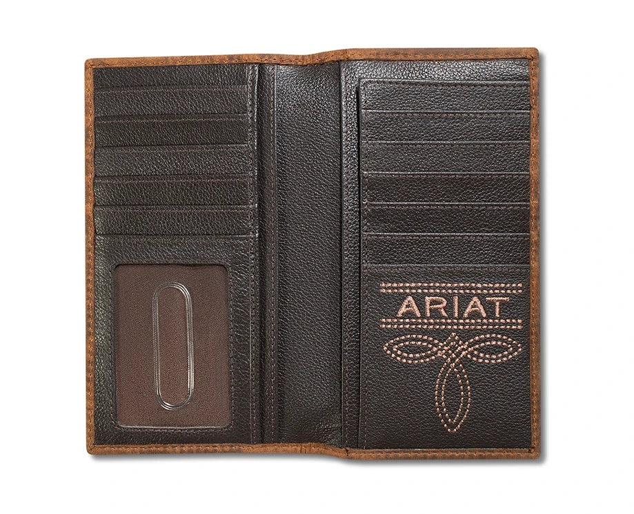 ARIAT ROEO BASKETWEAVE MEDIUM BROWN WALLET - A3567544