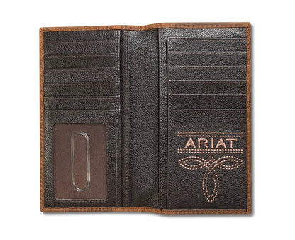 ARIAT ROEO BASKETWEAVE MEDIUM BROWN WALLET - A3567544