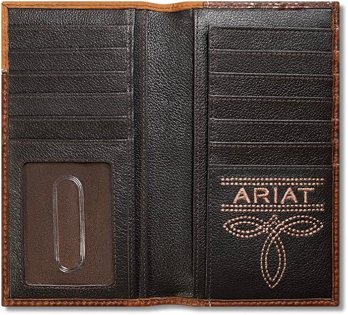 ARIAT Men's Crazy Horse Boot Stitch Leather Rodeo Wallet