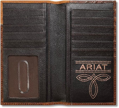 ARIAT Men's Crazy Horse Boot Stitch Leather Rodeo Wallet