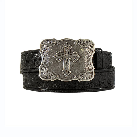 Nocona Women’s Embossed Crossed Striped Black Belt N3483801