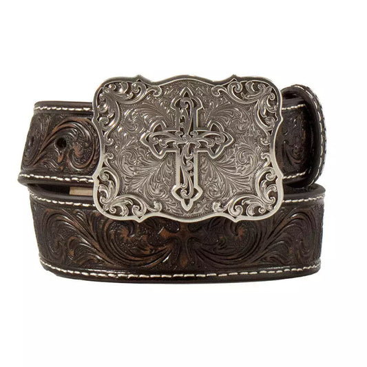 Nocona Girls Western Embossed Belt W/Cross Buckle N4443102