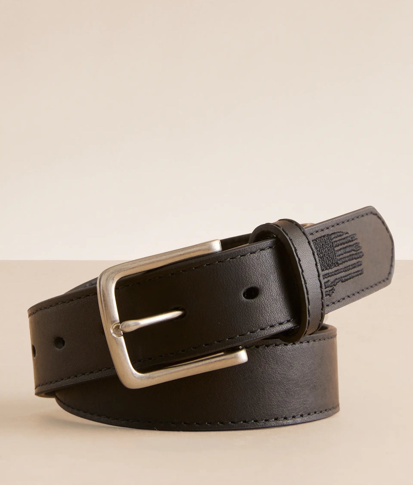 Ariat Boys Stitch USA Flag Shield Black Belt A1307401