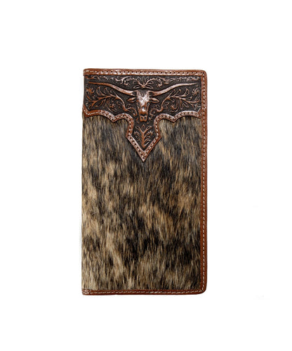 Nocona Longhorn Overlay Brown Wallet N500048202
