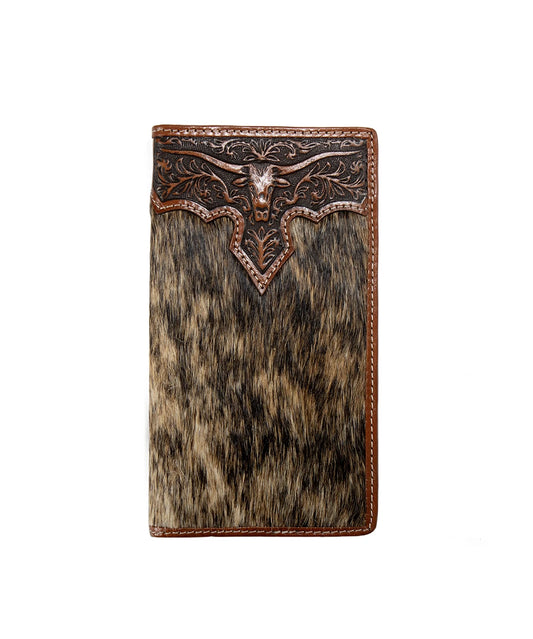 Nocona Longhorn Overlay Brown Wallet N500048202