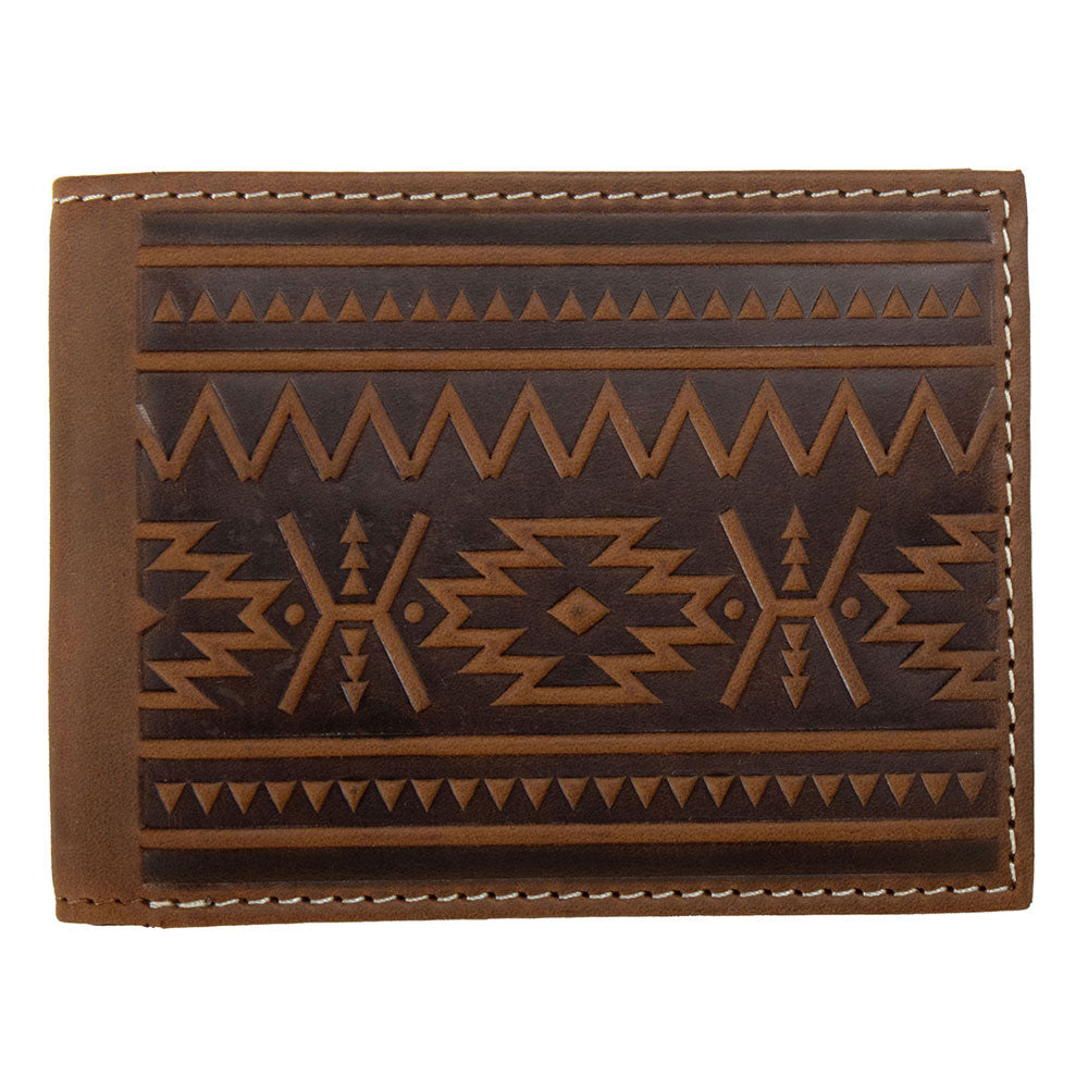 Nocona Brown Southwest Embossed Bifold Wallet N500049344