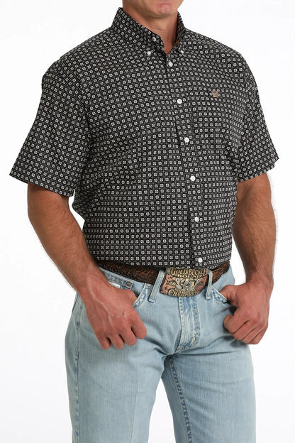 Cinch Men’s Navy Geometric Print Shirt MTW1111519