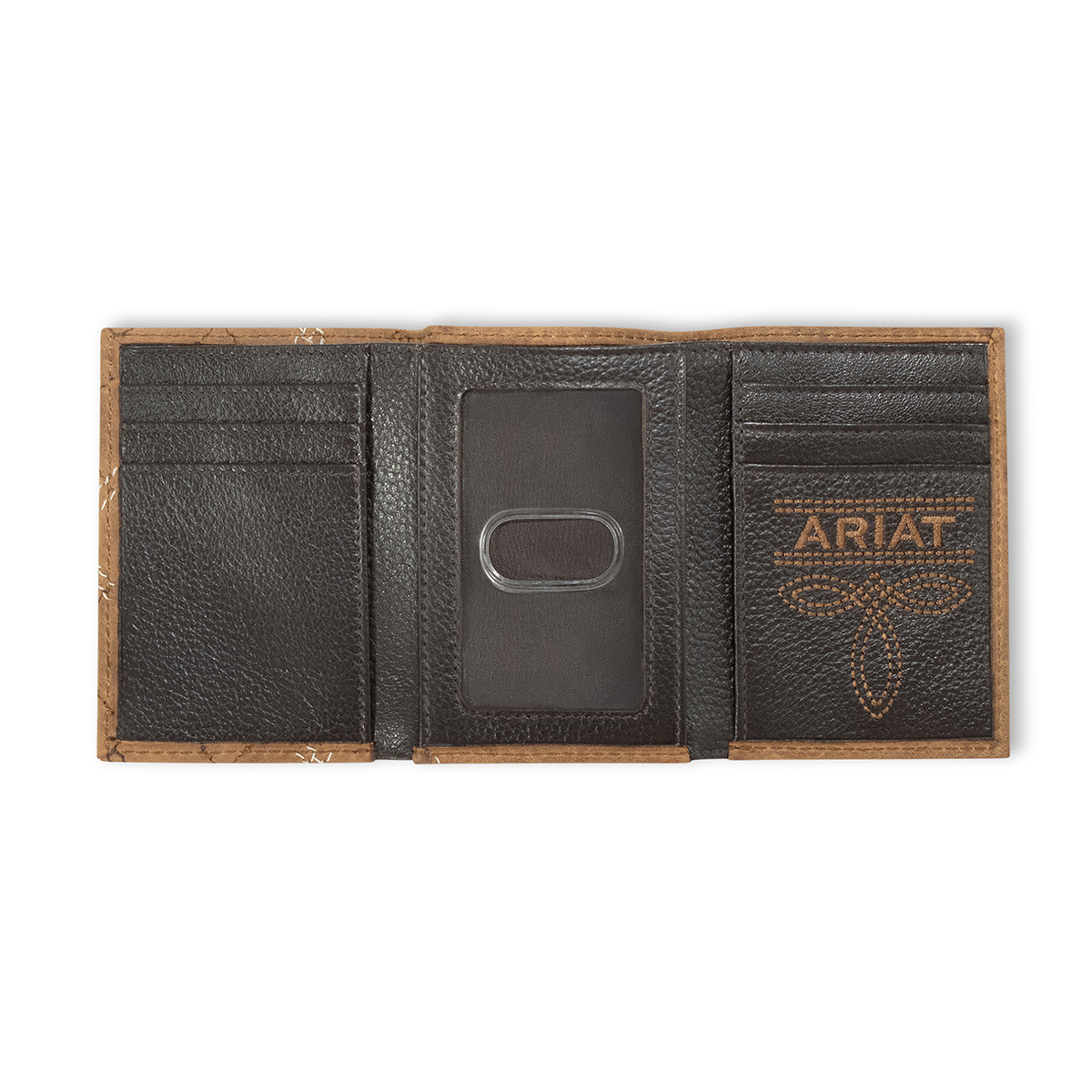 ARIAT TRIFOLD CROSS STITCH PATCH TAN - WALLET - A3563044