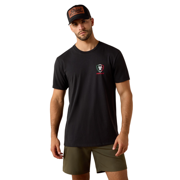 ARIAT HORSESHOE SHIELD BLACK - MENS TEE - 10054357