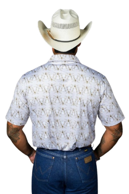 Ferrel Men’s The Ranger Bull Skull Cream Polo FP1026033