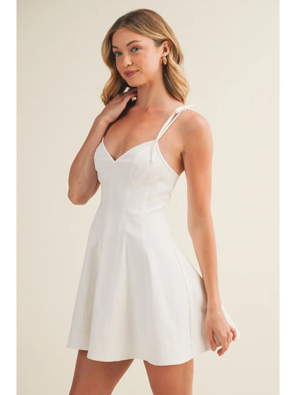 Mustard Seed Self-Tie Strap Fit-And-Flare Dress S25487