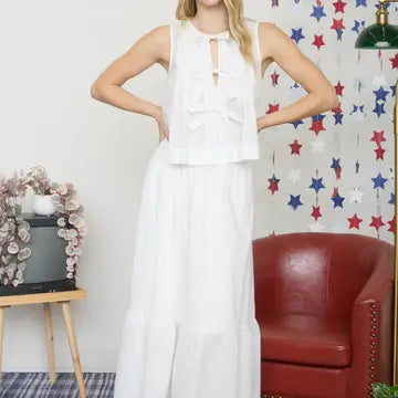 Blu Pepper Women’s White Long Skirt B6SX1012-B