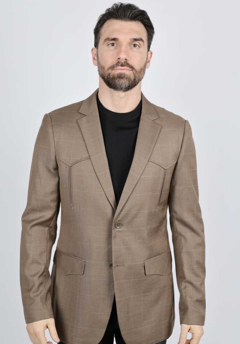 Platini Men’s blazer Light Brown Plaid BLZ10123