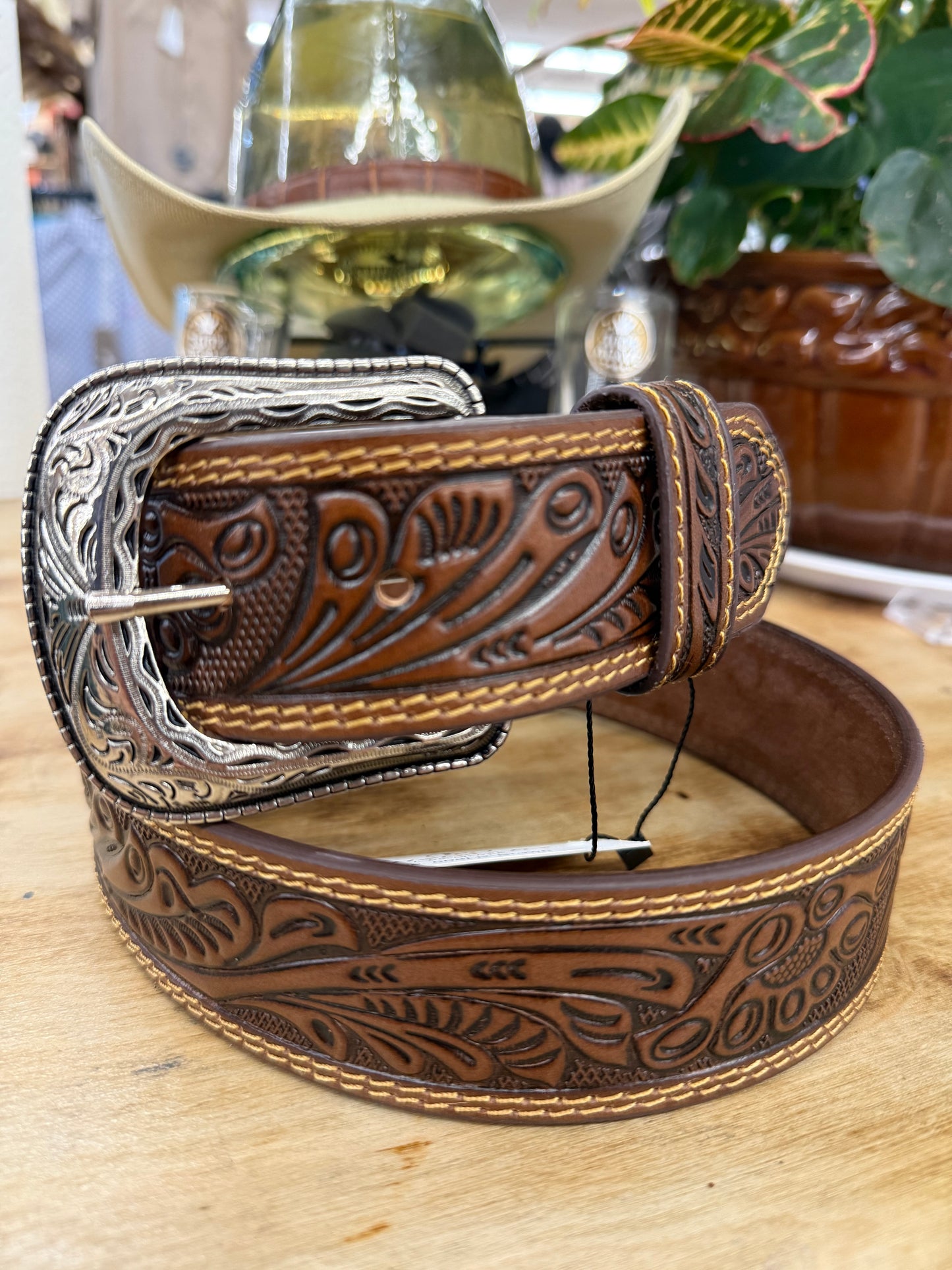 Long Rope Men’s Cincelado Brown Belt 008LR-BROWN