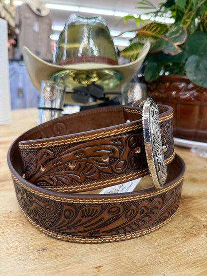Long Rope Men’s Cincelado Brown Belt 008LR-BROWN