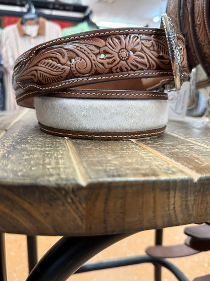 Long Rope Men’s Cowhide Brown Leather Belt 007LR-HONEY