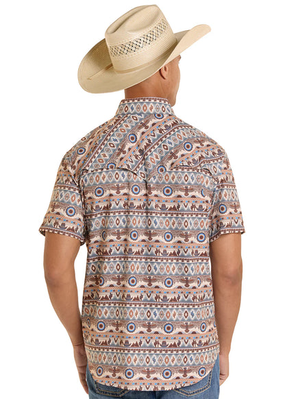 Rock&Roll Men’s Tek Ripstop novelty Natural SS Shirt BMN3S08689