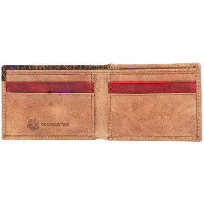 Hooey Whip Smooth Tan W/Aztec Print Front Pocket bifold Wallet