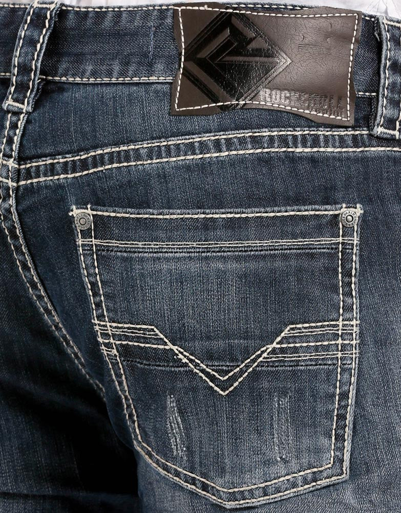 Rock & Roll Denim Men's Pistol Low Rise Regular Fit Straight Leg Jeans M1P3473